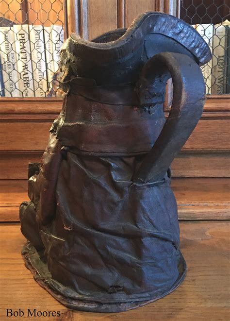 Rare 18th Century Leather Toby Jug 18th Century Pottery