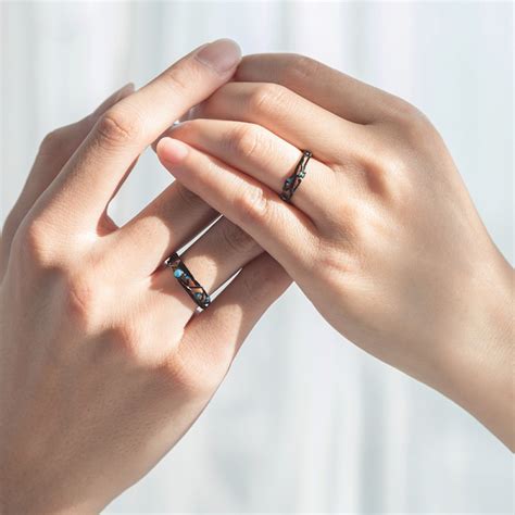 Find the perfect wedding ring to pair with your engagement ring and use our matched set visualizer tool to mix and match engagement ring and wedding ring sets. Original Black Geometric Matching Promise Rings For ...