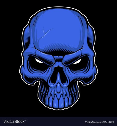 Vector Illustration Of Colored Skull On Dark Backround Download A Free