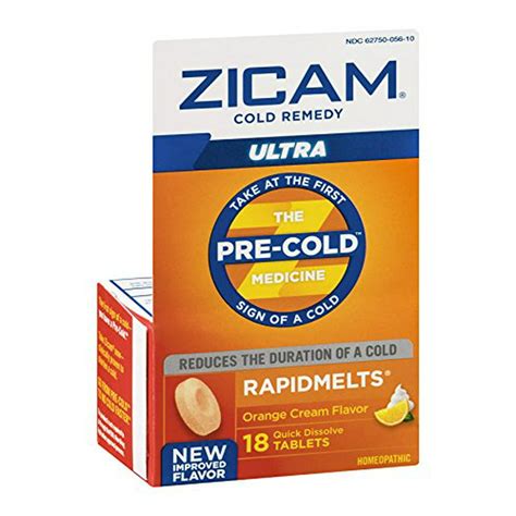 Zicam Cold Remedy Pre Cold Orange Cream Rapidmelts 25 Tablets