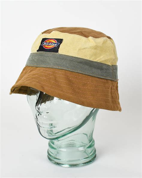 vintage cotton colour block neutral dickies rework bucket hat domno vintage
