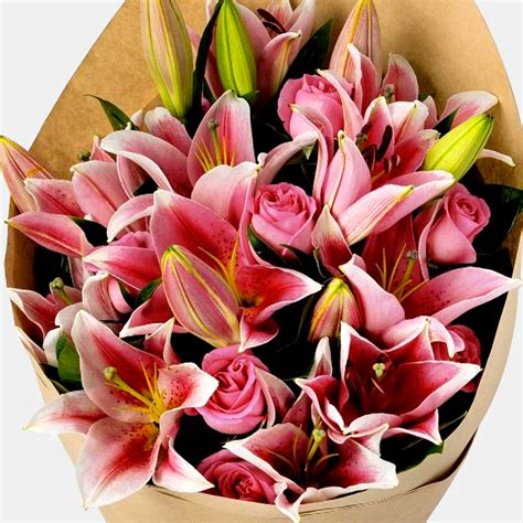 Online Bunch Of Pink Lilies T Delivery In Singapore Fnp