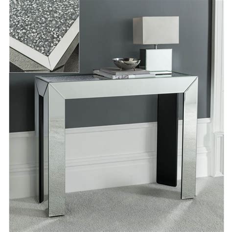 Diamond Surface Mirrored Console Table Glass Mirrored Furniture