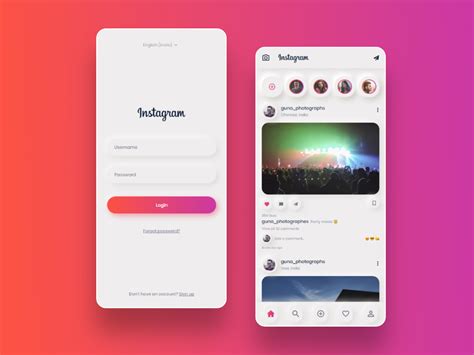 Neumorphism Instagram Redesign On Behance Social App Design App