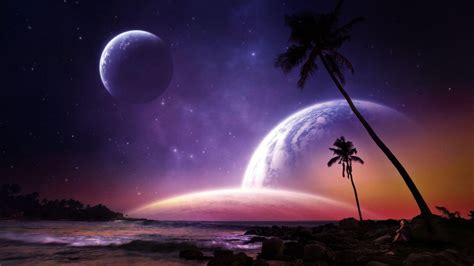 Beach Night Sky 1920x1080 Wallpaper