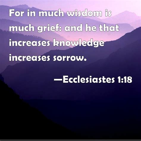 Ecclesiastes 118 For In Much Wisdom Is Much Grief And He That