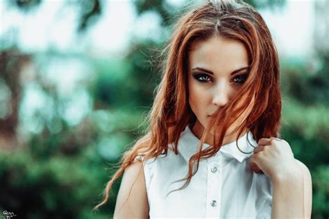 Face Eyes Georgy Chernyadyev Model Women Alla Berger Long Hair Redhead Hd Wallpaper