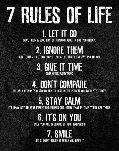 Buy Honeykick 7 Rules Of Life Motivational 11 X 14 Inches Unframed Printed On Premium