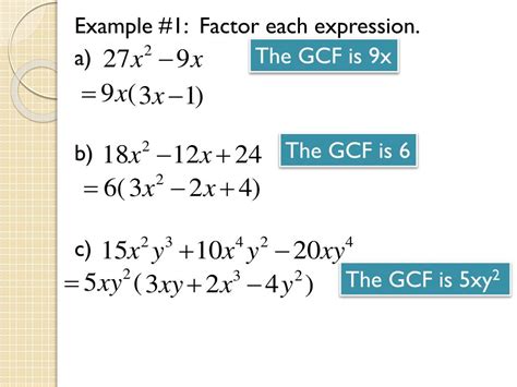 Ppt 22 Factoring Polynomials Common Factoring Powerpoint