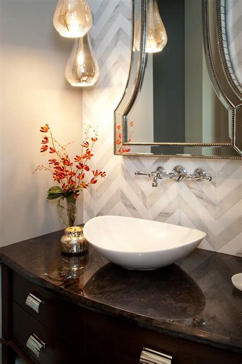 Hamptons Inspired Luxury Home Powder Room Robeson Design Bathrooms In
