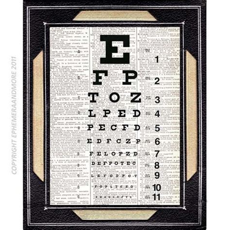 Optometrist Eye Chart Art Print Vision Exam Optometry Doctor Etsy