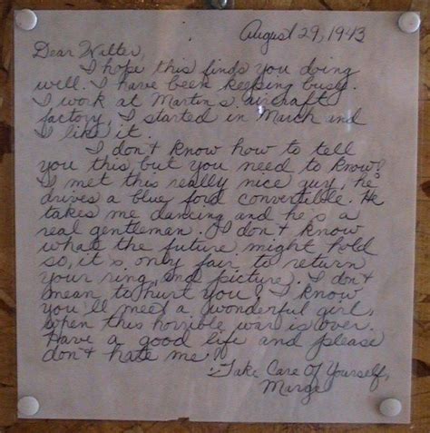 Us Typical Dear John Letter 1943 Wwii While The Exact Origins Of