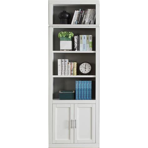 32 Inch Modern White Bookcase With Doors Catalina Rc Willey
