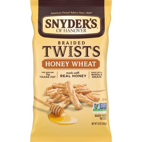 Snyders Of Hanover Pretzels Braided Pretzel Twists Honey Wheat 12 Oz