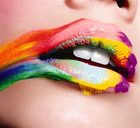 Lipstick Art Lip Art Smeared Lipstick Lipstick Smudge Rainbow Lips