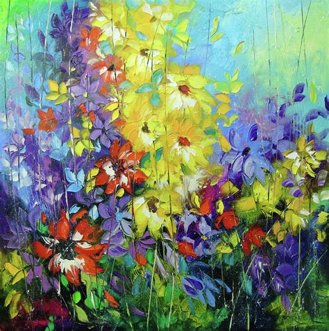 Bright Melody Flowers Painting By Olha Darchuk Pixels