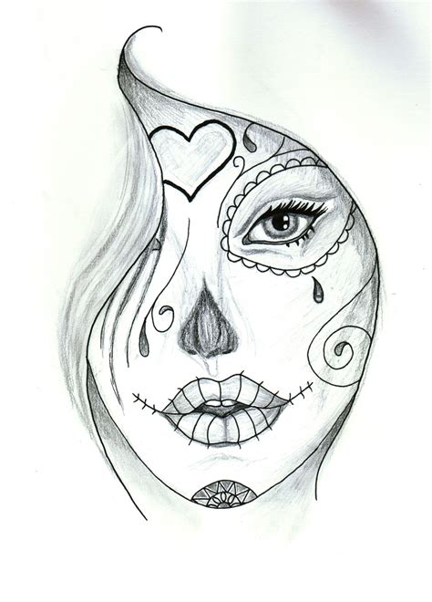 Aprende a dibujar paso a paso con lápices, sigue nuestros 10 trucos. Catrina Desenho por Valentine Fasquel | Artmajeur