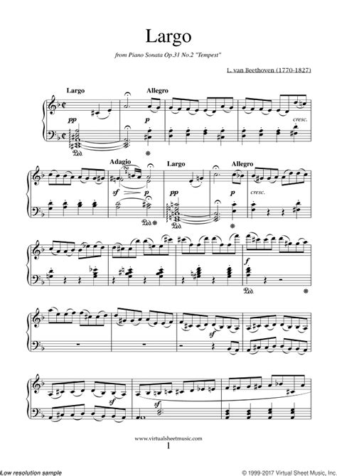 All my original pieces are now available for free! Free Beethoven - Largo from Tempest Sonata sheet music for piano solo