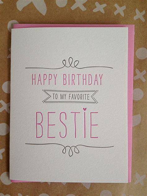 Bestie Card Best Friend Letterpress Birthday Card Diy Birthday Cards For Best Friend Best