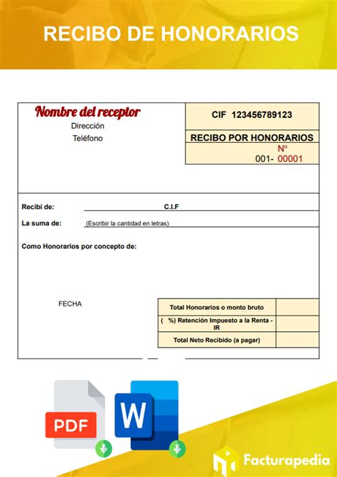 Recibo De Honorarios Formato Excel Fill Out And Sign Printable Pdf