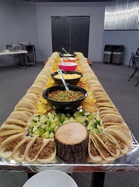 Ground beef with refried beans spanish rice black bean and corn salad flour tortillas hard taco shells snack bags of fritos and doritos for walking tacos tortilla bowls for taco salads shredded lettuce sour cream hot and mild salsa homemade salsa with. 10+ Gorgeous Jaw Dropping Graduation Party Ideas #graduation #graduationparty # ...