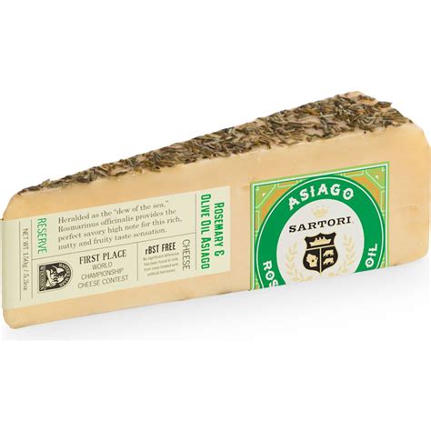 Sartori Rosemary And Olive Oil Asiago Cheese 150g Woolworths