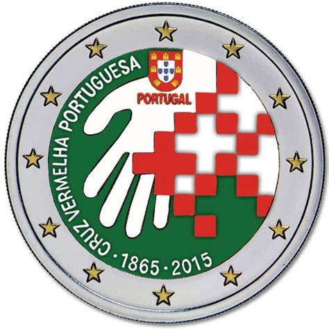 Portugal 2 Euro 2015 Rotes Kreuz Farbig Eurocoinhouse