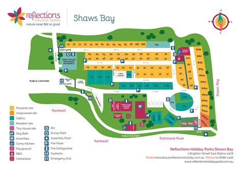 Shaws Bay Holiday Park Map Reflections Holiday Park
