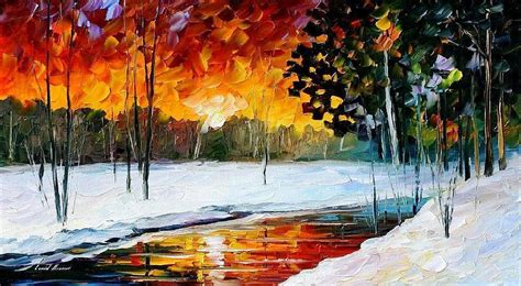 Melting Sunset Palette Knife Oil Painting On Canvas By Leonid Afremov