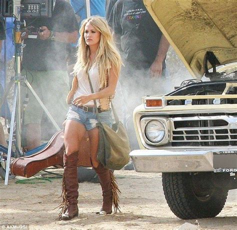Carrie Underwood Flashes Toned Legs In Daisy Dukes As She Films Video