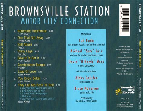 Brownsville Station Motor City Connection 1975 Wounded Bird
