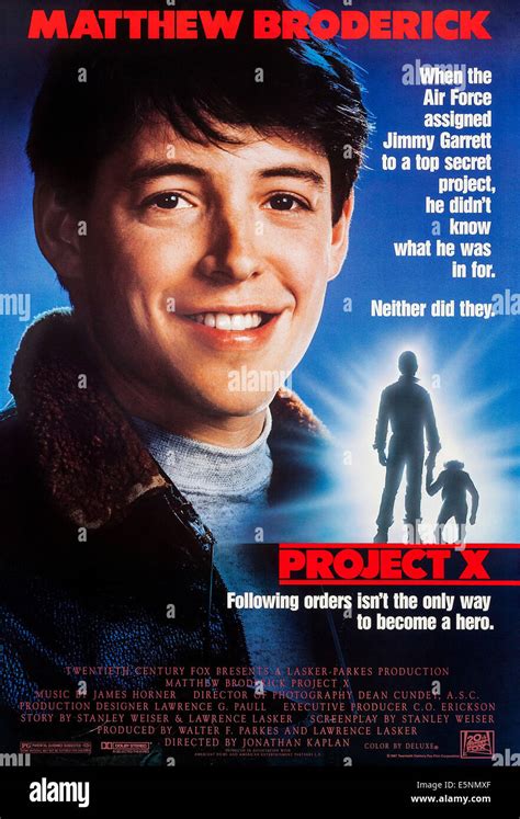 Project X Us Poster Matthew Broderick 1987 Tm And Copyright © 20th