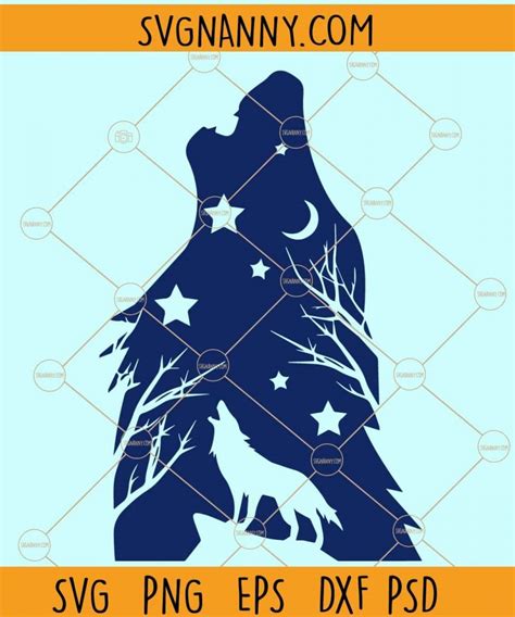 Howling Wolf Svg Wolf Svg Wolf And Moon Svg Howling Wolf Wolf