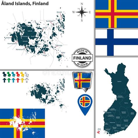 Die åland inseln, eine autonome region, sind der teil finnlands, in dem die schwedischsprachigen finnlandschweden den größten geta (åland) — geta kommun wappen karte basisdaten staat … Aland Islands Flag Auf Altem Papier Stock Abbildung ...