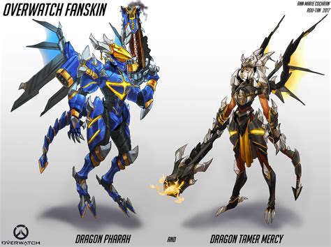 Overwatch Fanskin Dragon Pharah And Dragon Tamer Mercy Ann Marie