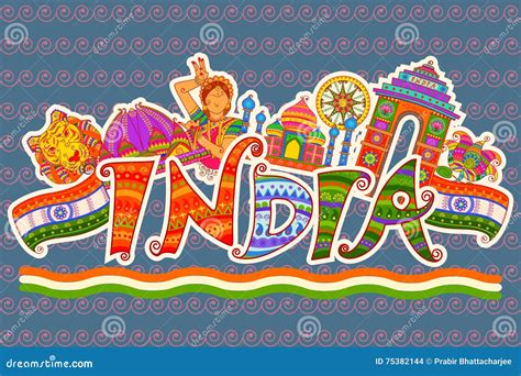 Monument And Culture Of India In Indian Art Style Vector Illustration 75381304