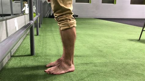 barefoot running exercise double leg to single leg eccentric heel raise youtube
