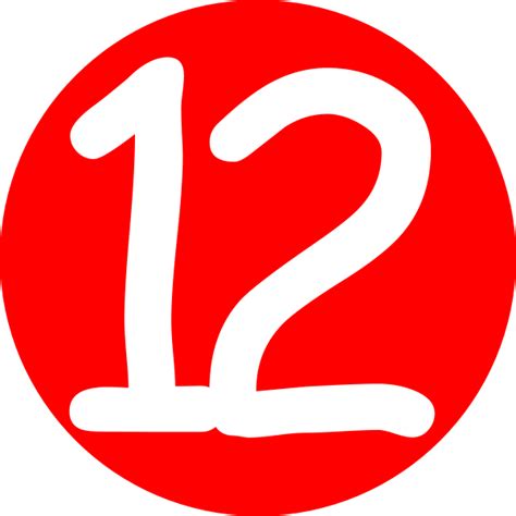 Red Roundedwith Number 12 Clip Art At Vector Clip Art
