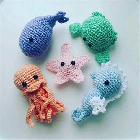Made To Order Mini Ocean Amigurumi Stuffed Animals Ocean Etsy