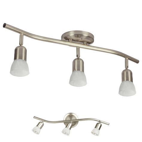 Flush mount fixtures sit flush against the ceiling without any drop. 3 Light Track Lighting Wall Kitchen Ceiling Adjustable Fixture, Brushed Nickel | eBay