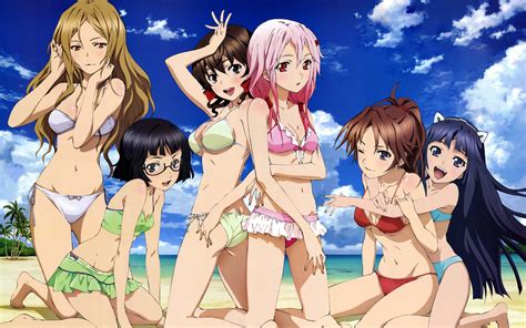 Wallpaper Illustration Anime Girls Beach Cartoon Pink Hair