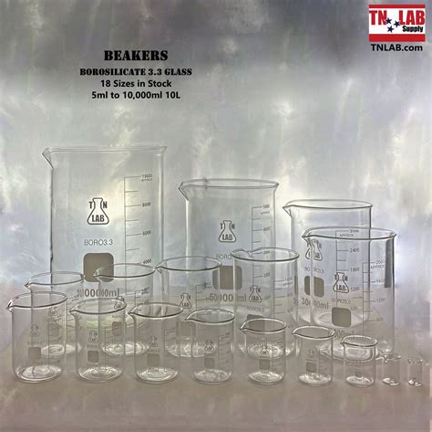 Buy Borosilicate Glass Beakers 5ml To 10000ml Tn Lab Supply Usa