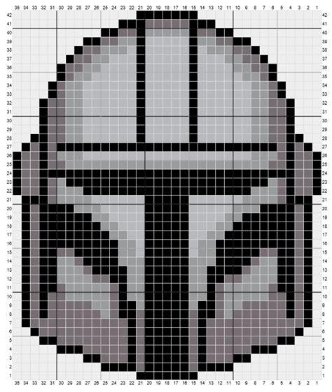 Mandalorian Pixel Art Grid Blackandyellowpainting