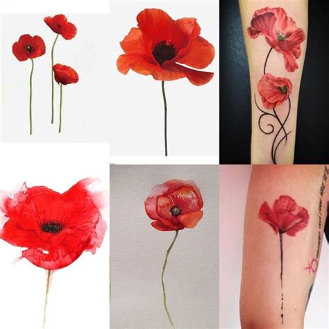 Red Poppy Tattoo Poppy Flower Tattoo Flower Tattoo On Side Poppies