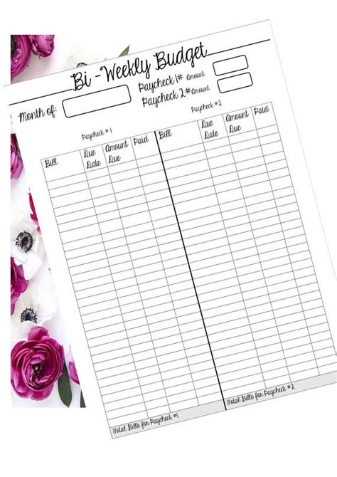 Bi Weekly Budget Printable Do You Get Paid Twice A Month Personally I