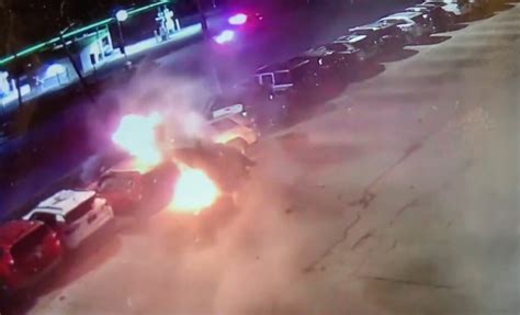 Video Captures Car Fleeing Police Slamming Into Parked Cars Bursting