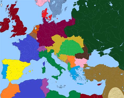 A Map Of Europe In 1914 Topographic Map Of Usa With States