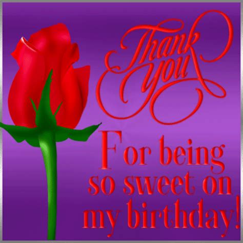 Thank You For Being Sweet Free Birthday Thank You Ecards 123 Greetings