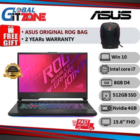 Asus Rog Strix G15 G512l Ihn156t 156 Fhd 144hz Gaming Laptop Electro Punk I7 10750h 8gb