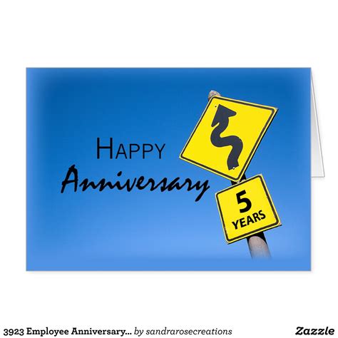 3923 Employee Anniversary 5th Year Card Anniversary